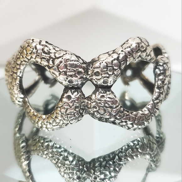 ESPERANZA Mexico 925 Silver 4 Headed Snake Cuff Bracelet - Picture 2 of 6